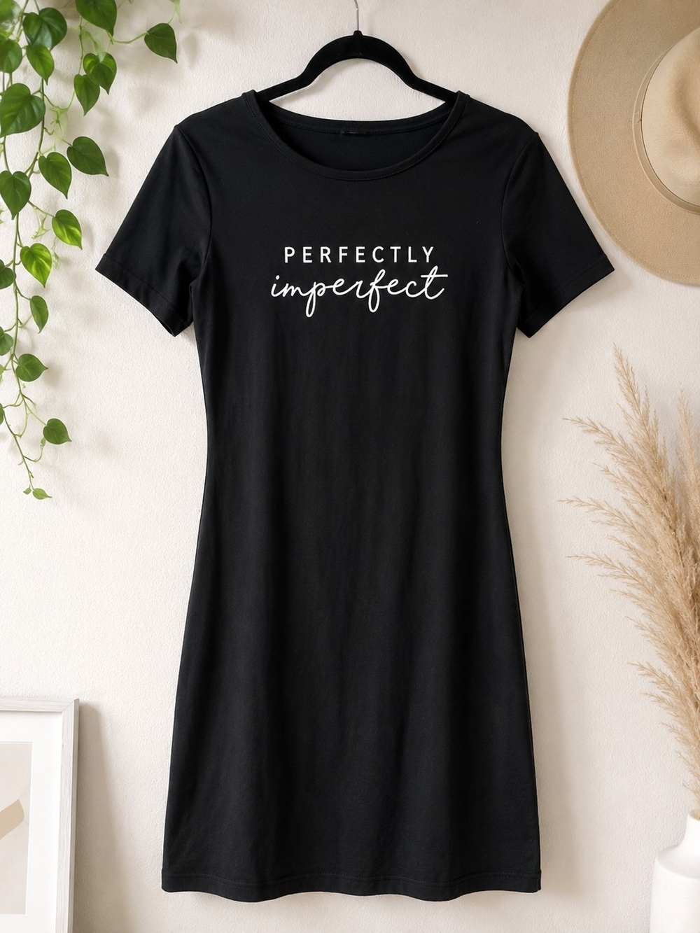 Black 'Perfectly Imperfect' Women's T‑Shirt Dress